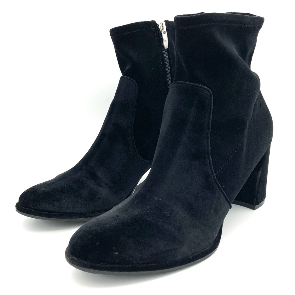 Marc Fisher Lizzy Velvet Booties Women’s Size 10 Stretch Fit Side Zip Black